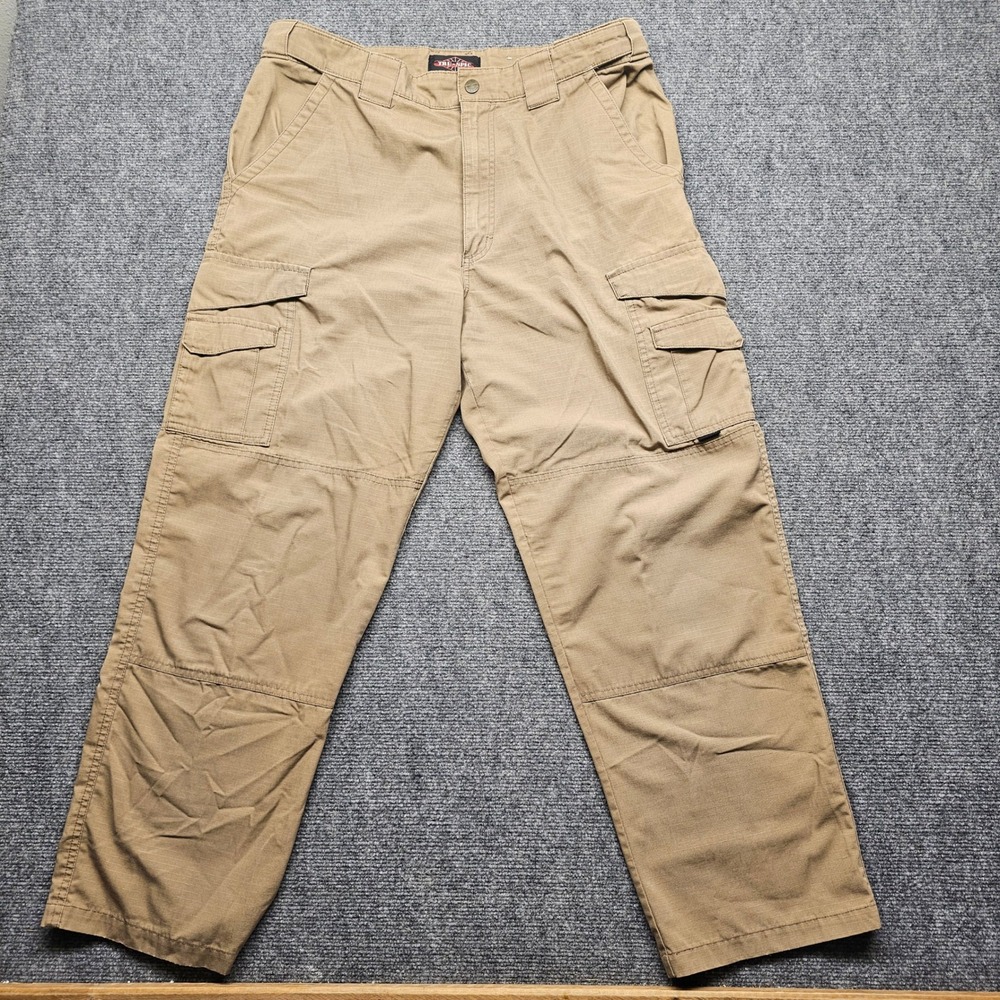 TRU-SPEC Mens Tactical Cargo Pants Khaki Tan Ripstop Utility Work Trousers 35x29